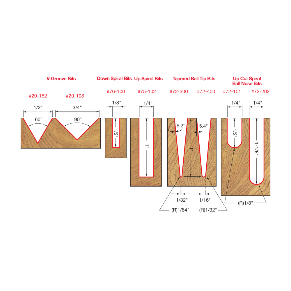 Freud 8 Piece CNC Router Bit Signmaking Set (87-108)