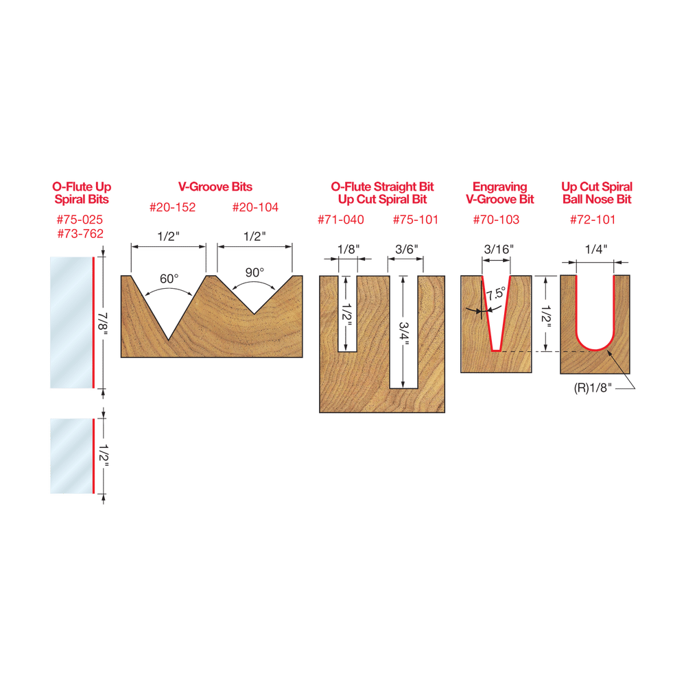 Freud 8 Piece CNC Router Bit General Purpose Set (87-208)