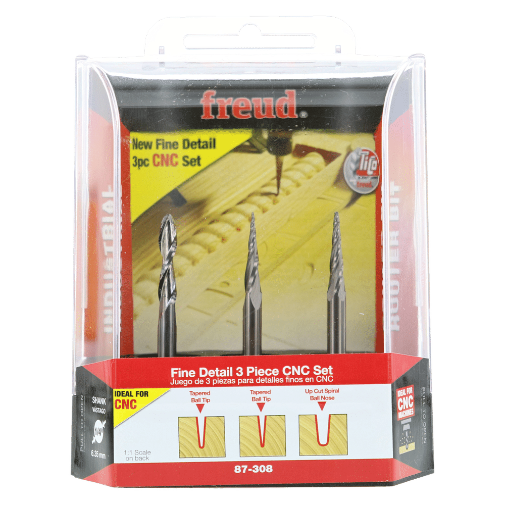 Freud 3-Piece CNC Fine Detail Router Bit Set (87-308)