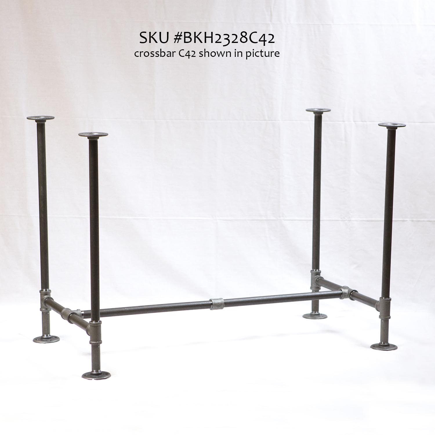 table base made in metal pipe, industrial style, 28" for desk, ship in Canada & USA