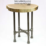 Industrial pipe table base, at 21" tall for round end table or side table, ship in USA & Canada