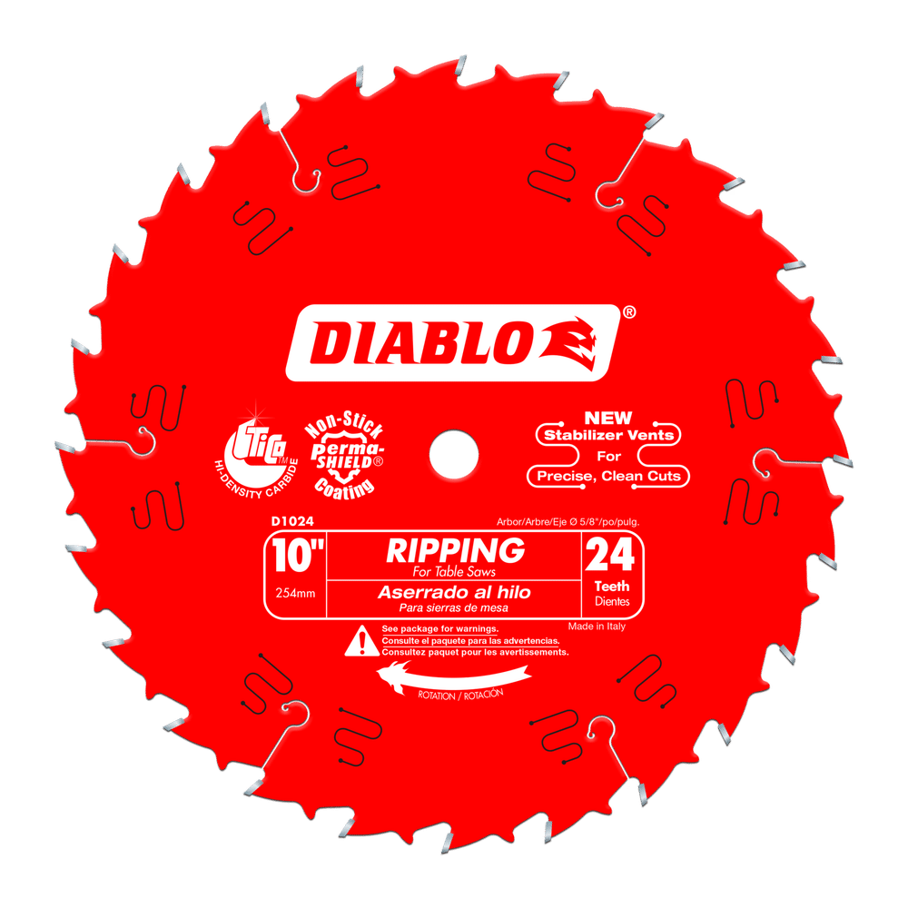 DIABLO 10 in. x 24 Tooth Ripping Saw Blade (D1024X)