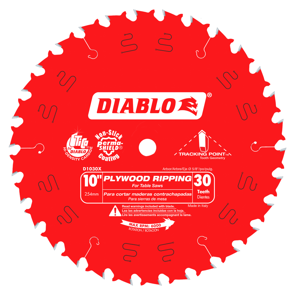 DIABLO 10 in. x 30 Tooth Plywood Ripping Blade (D1030X)