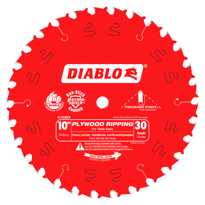 DIABLO 10 in. x 30 Tooth Plywood Ripping Blade (D1030X)