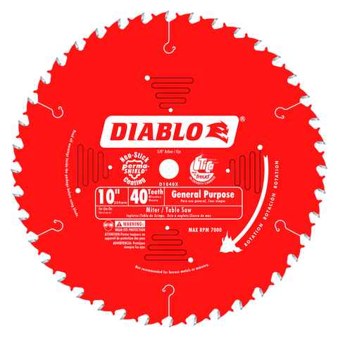 DIABLO 10 in. x 40 Tooth General Purpose Saw Blade (D1040X)