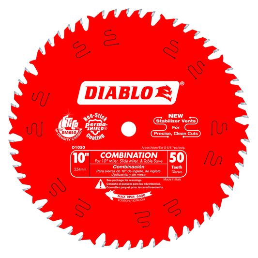 DIABLO 10 in. x 50 Tooth Combination Saw Blade (D1050X)