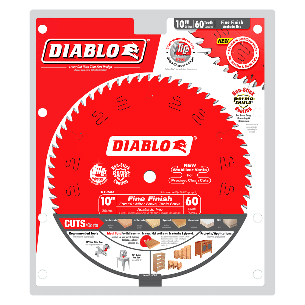 DIABLO 10 in. x 60 Tooth Fine Finish Saw Blade (D1060X)