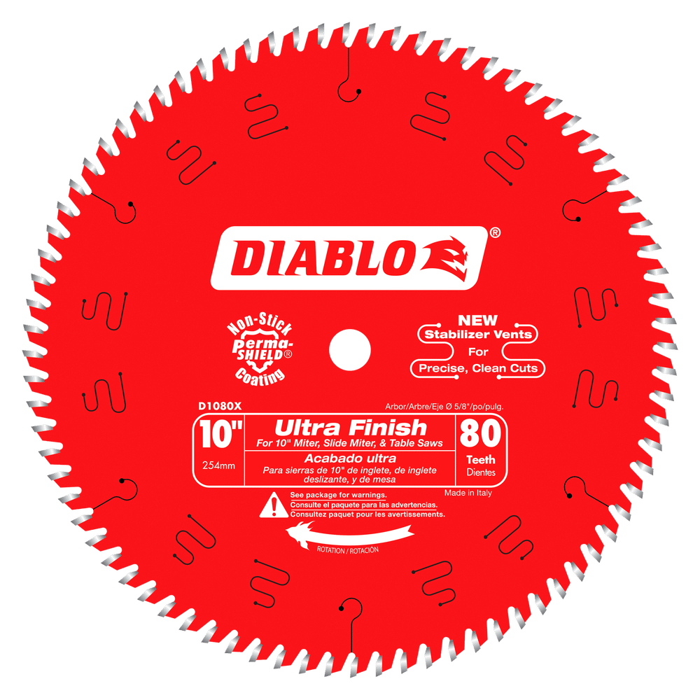 DIABLO 10 in. x 80 Tooth Ultra Finish Saw Blade D1080X