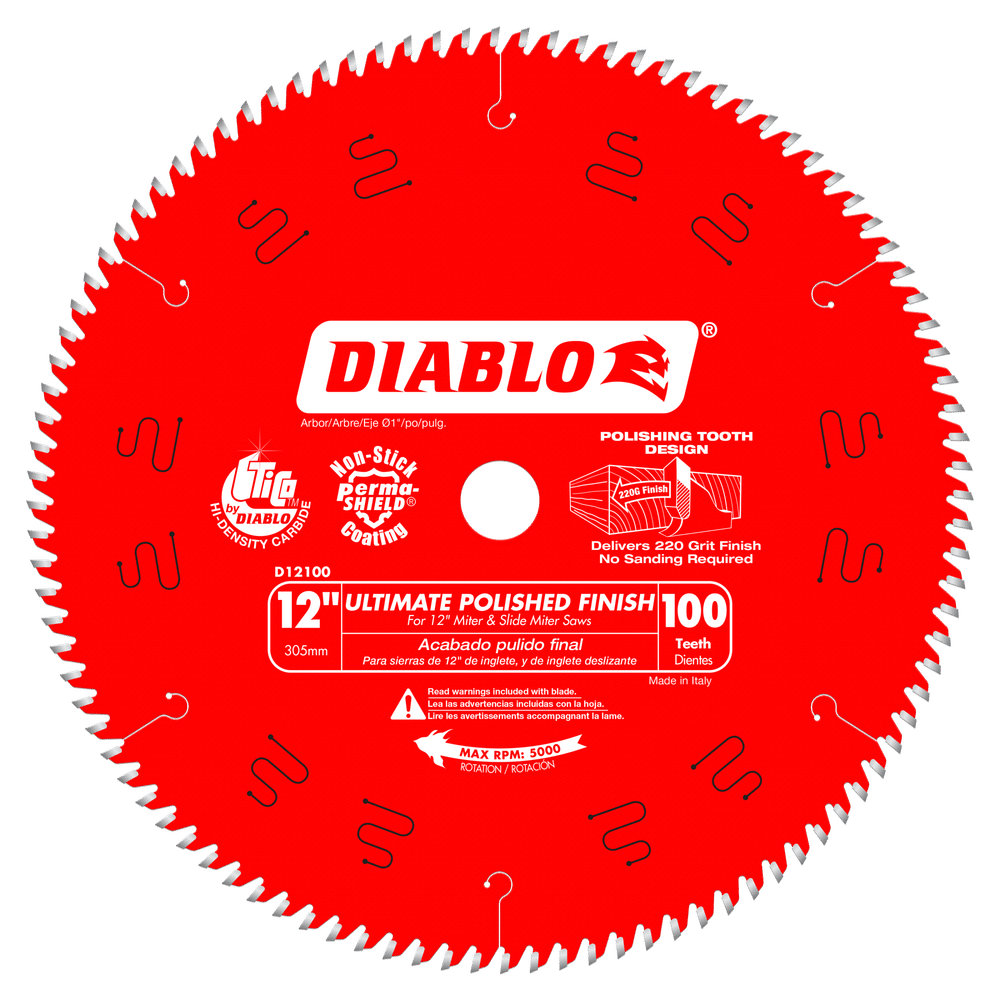 DIABLO 12 in. x 100 Tooth Ultimate Polished Finish Saw Blade (D12100X)