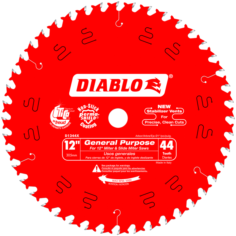 DIABLO 12 in. x 44 Tooth General Purpose Wood Saw Blade (D1244X)