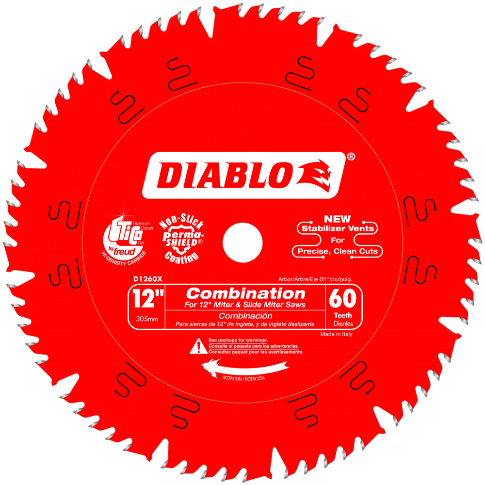 DIABLO 12 in. x 60 Tooth Combination Saw Blade (D1260X)