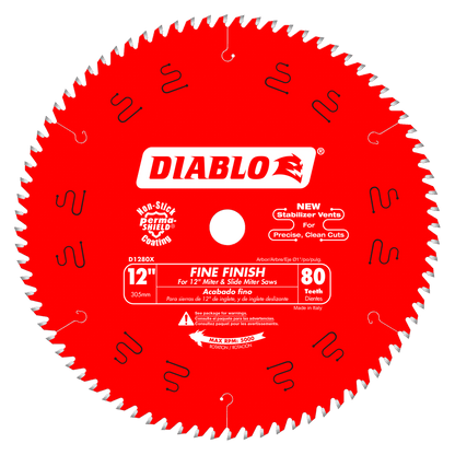 DIABLO 12 in. x 80 Tooth Fine Finish Saw Blade (D1280X)