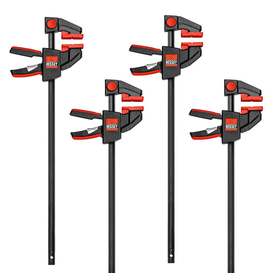 BESSEY One Handed Clamps, Heavy Duty EHK Trigger Clamp Series, Pack/4, (3 Variants)