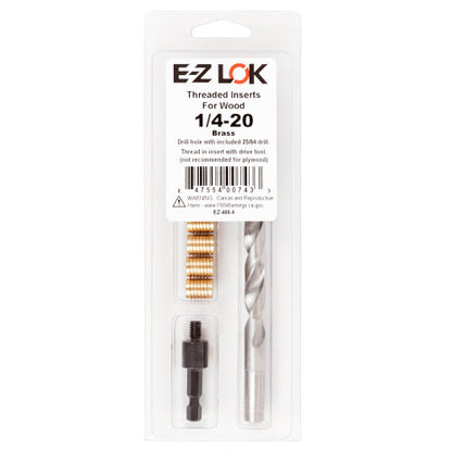 EZ-400-4KIT E-Z Knife™ Threaded Insert Installation Kit for Hard Wood - Brass - 1/4-20