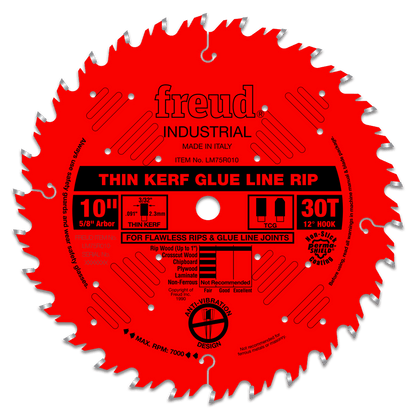 Freud 10" Industrial Thin Kerf Glue Line Ripping Blade (LM75R010)