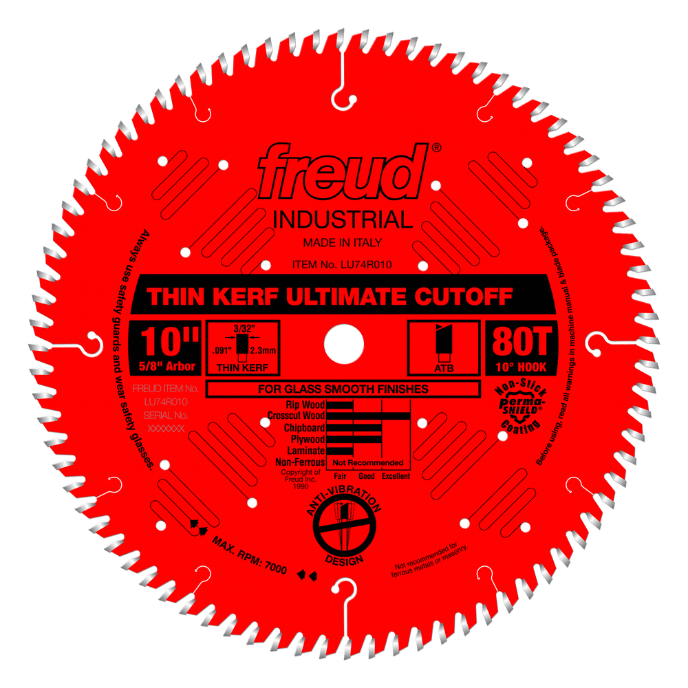 Freud 10" Thin Kerf Ultimate Cut-Off Blade (LU74R010)