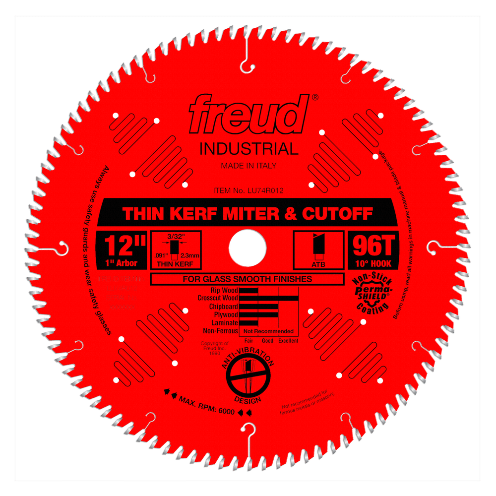 Freud 12" Thin Kerf Ultimate Cut-Off Blade (LU74R012)