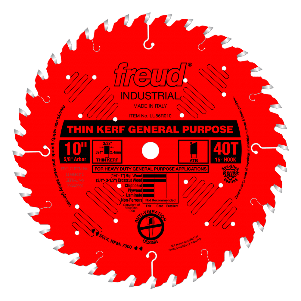 Freud 10" Thin Kerf General Purpose Blade (LU86R010)