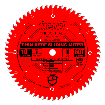 Freud 10" Thin Kerf Sliding Compound Miter Saw Blade (LU91R010)