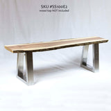 SS100E2 Stainless Steel Bench U Legs (narrow coffee table), 1 Pair - RustyDesign