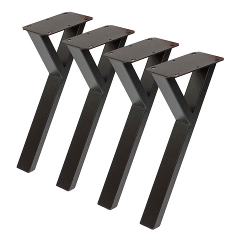 4 Y-shaped black metal legs suitable for a coffee table