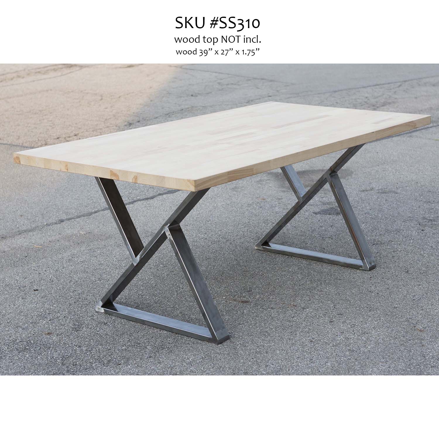 Dining Table Legs, Pair, Metal Z Shape #SS310 – Rusty Design Canada