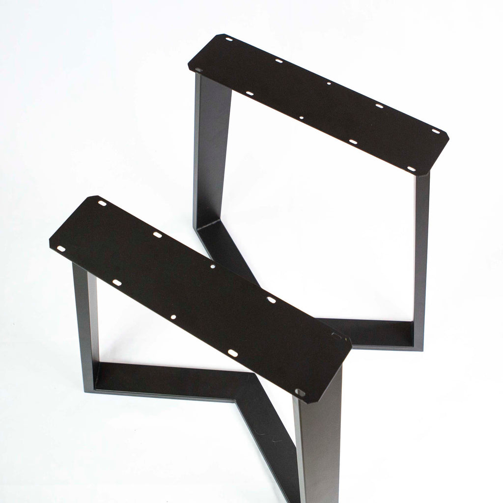 Dining Table Legs, 1 Pair, Metal Cress Shape SS410 Rusty Design