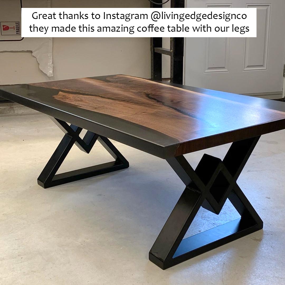 Coffee Table Legs, 1 Pair, Diamond Shape #SS620 – RustyDesign