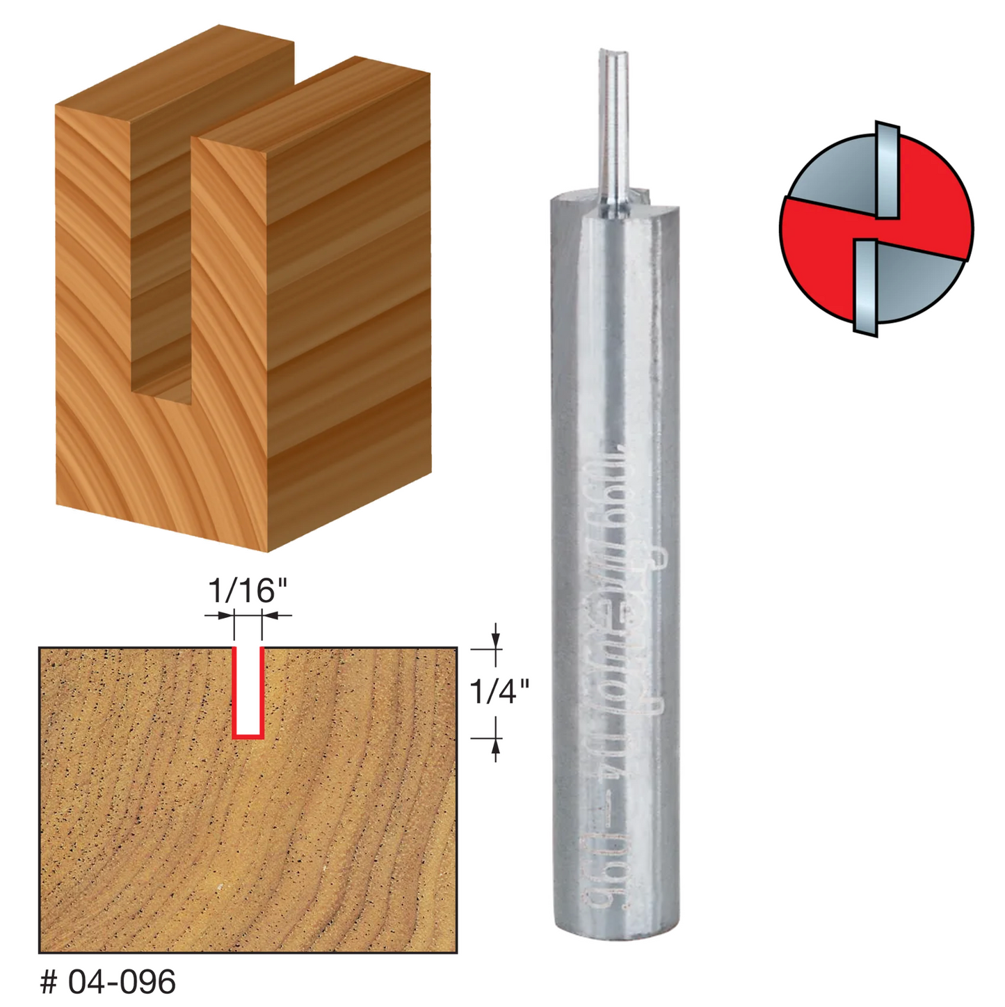 Freud Double Flute Straight Bit, 1/4" Shank (15 Variants)