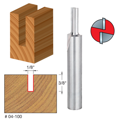 Freud Double Flute Straight Bit, 1/4" Shank (15 Variants)