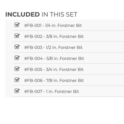 Diablo 7 pc Forstner Drill Bit Boxed Set (FB-107)