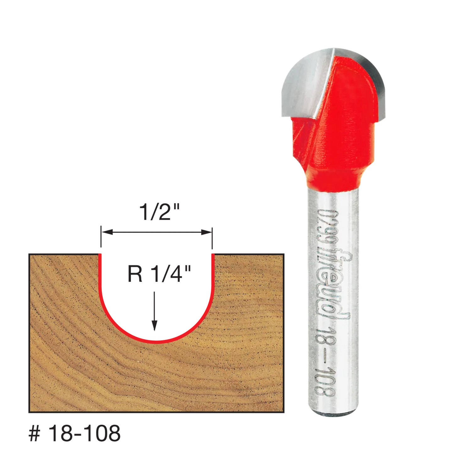 Freud Round Nose Bit, 1/4" Shank (5 Variants)