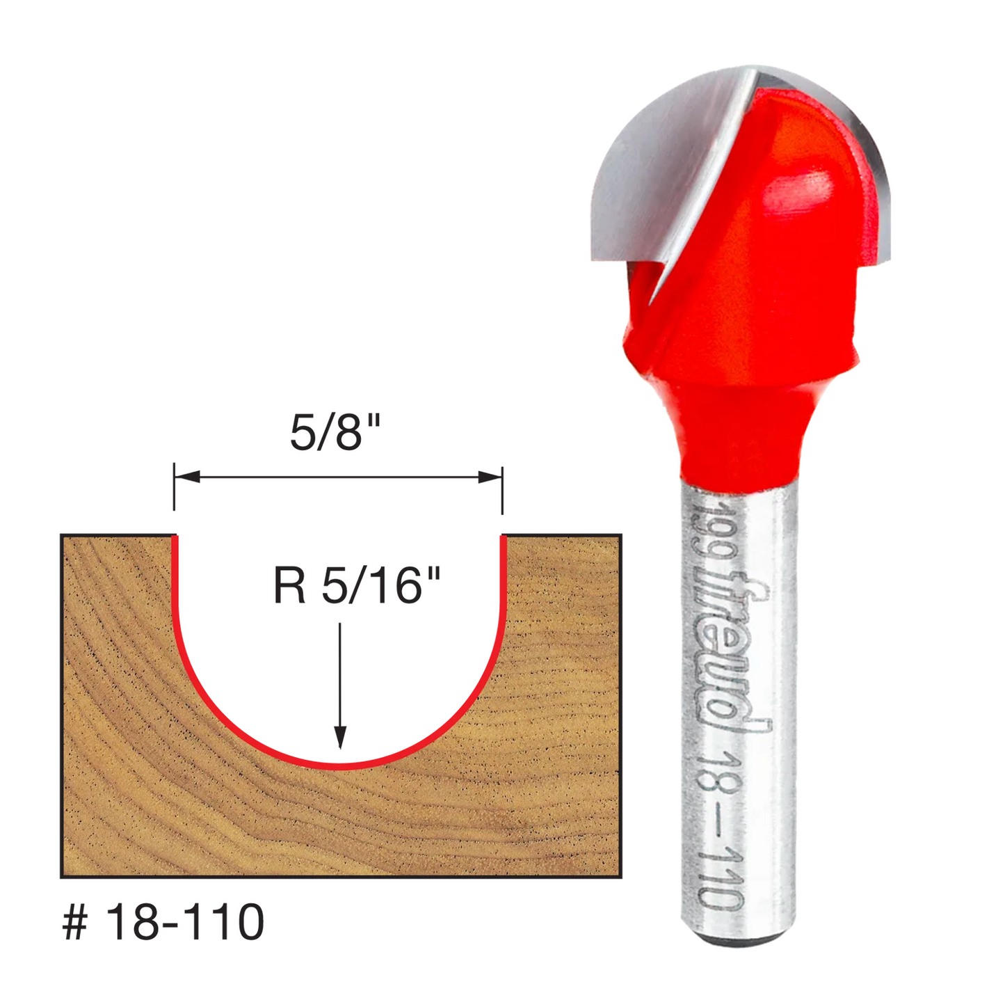 Freud Round Nose Bit, 1/4" Shank (5 Variants)