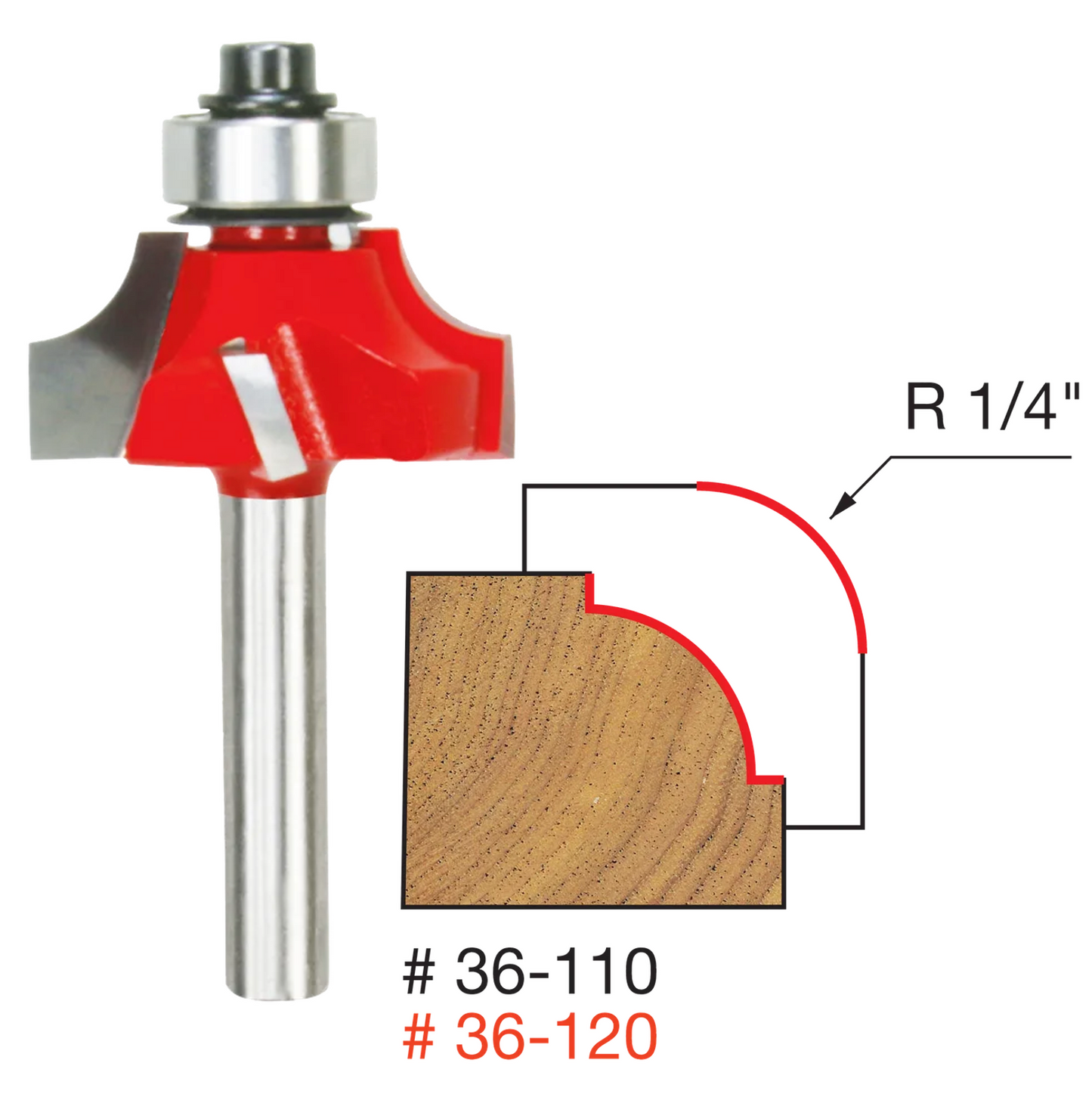 Freud 1/4" Radius Beading Bit (36-110)