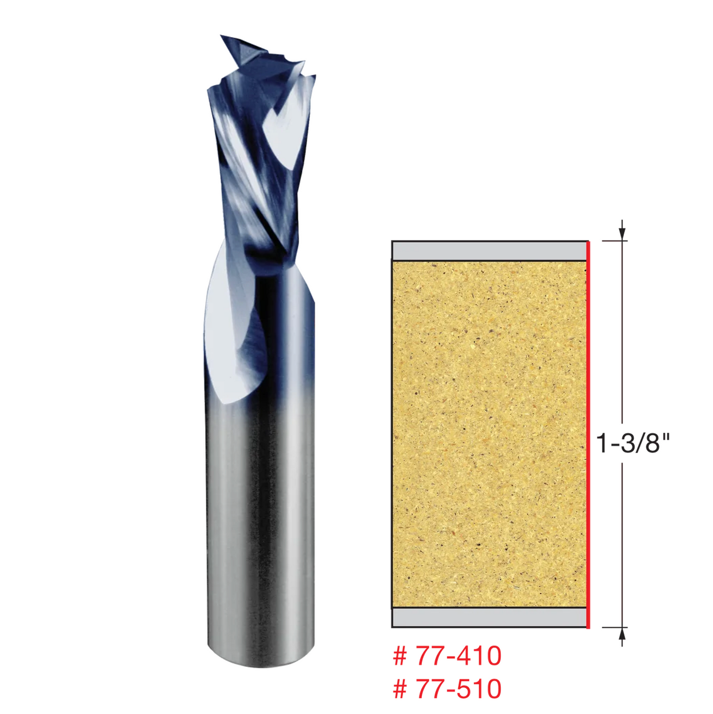 Freud 1/2" Two Flute Mortise Compression Bit (77-510)