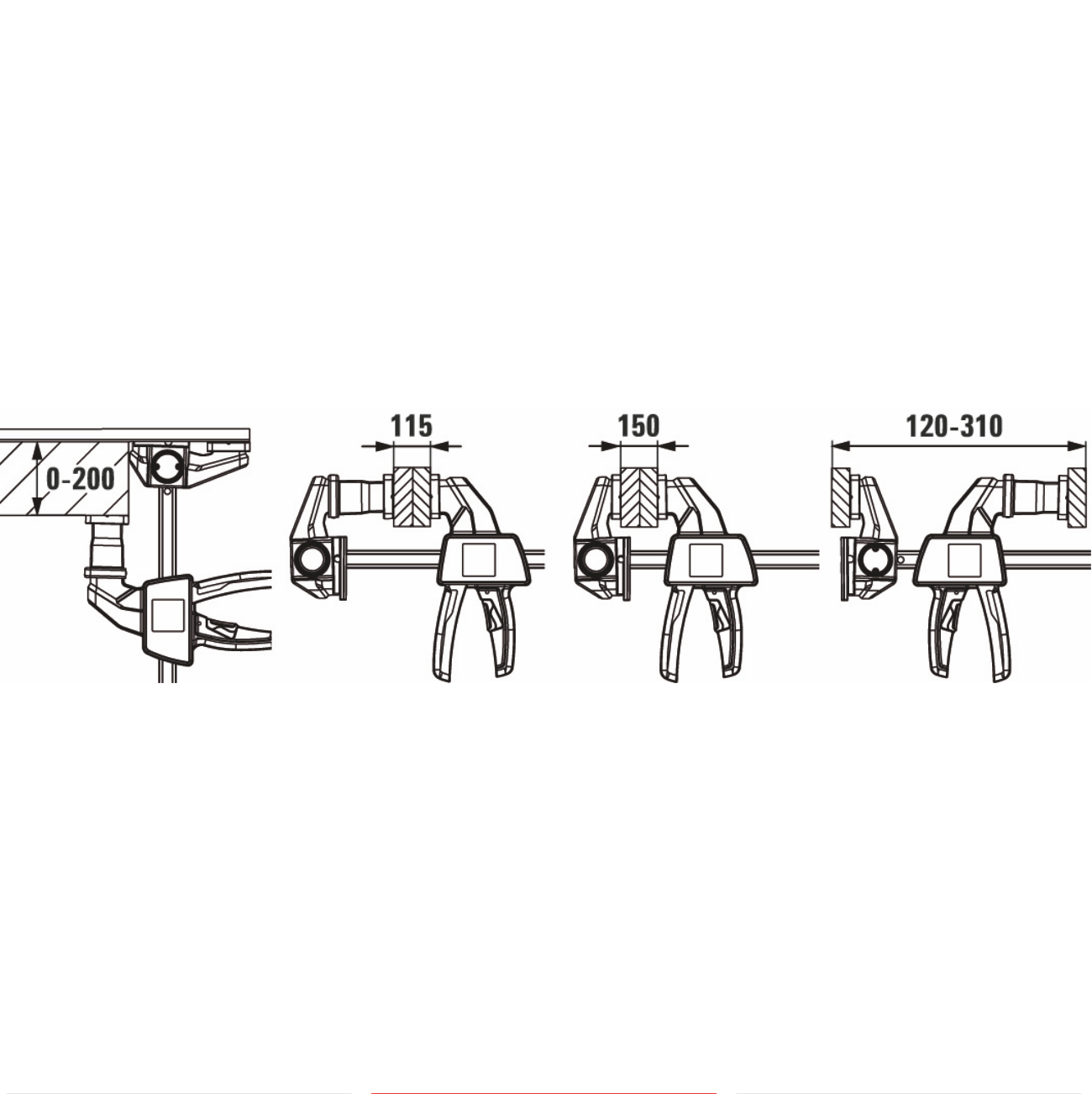 BESSEY One‑handed table clamps, EZR‑SET (2 per set)