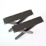 Office Desk Table Legs, 1 Pair, Metal X Shape #W5037BW