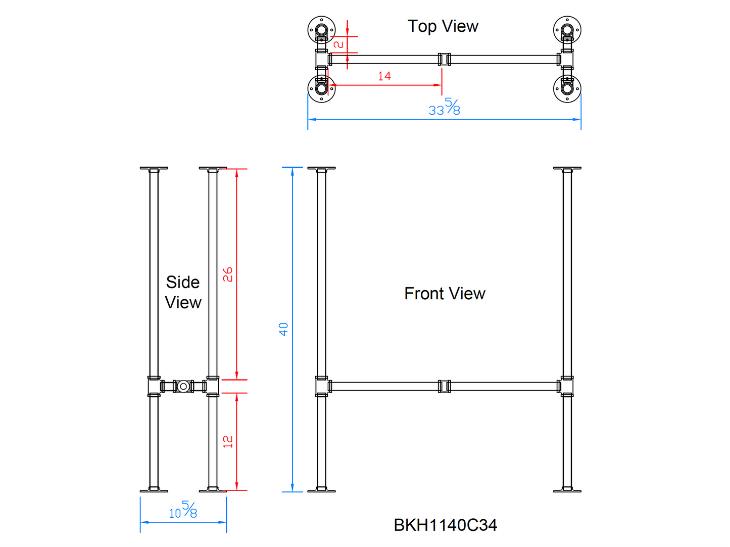 bar height pipe table legs