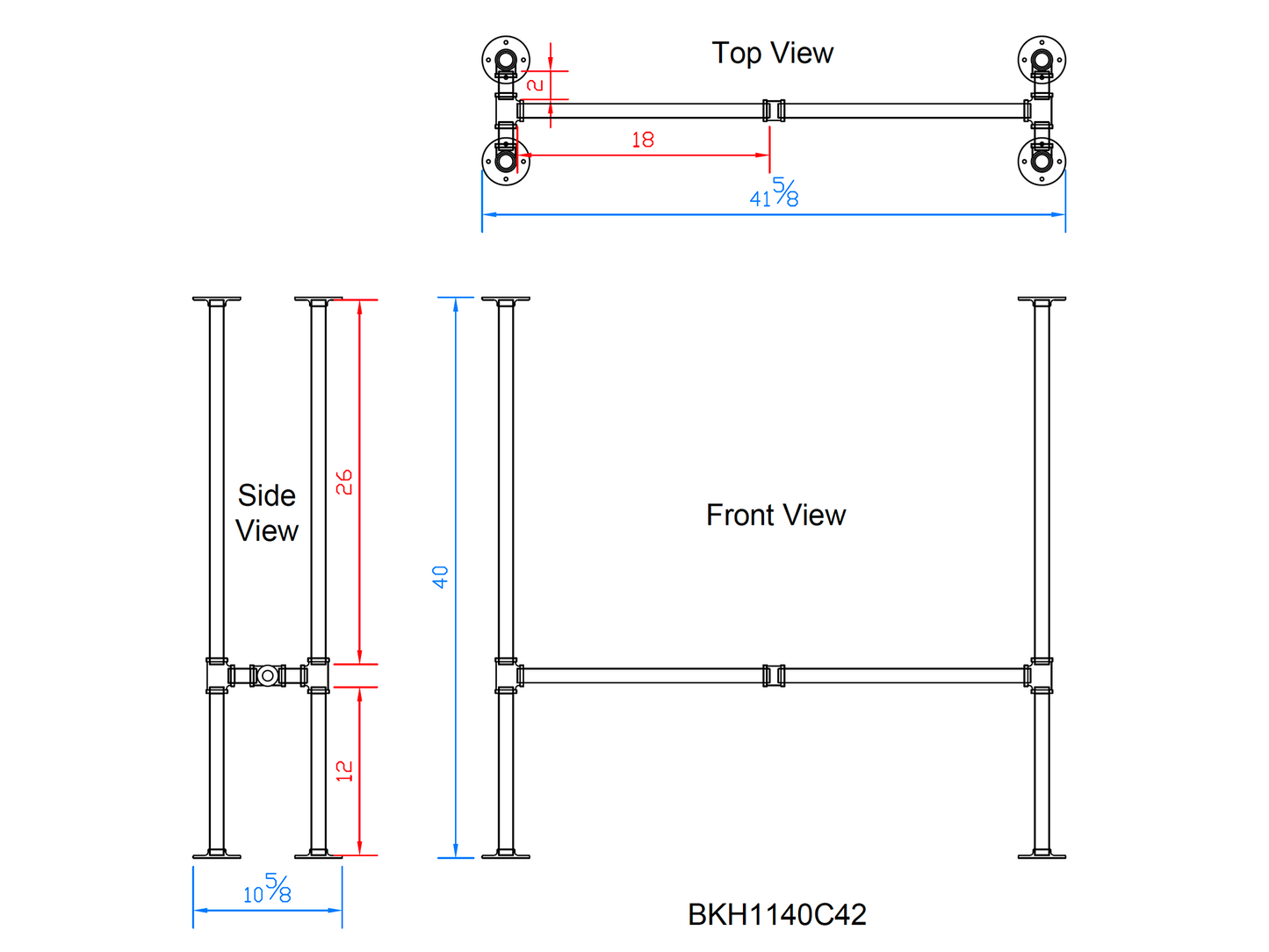 bar height pipe table legs