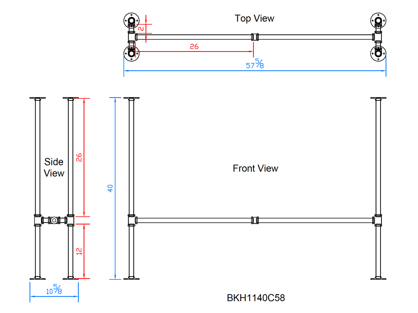 bar height pipe table legs