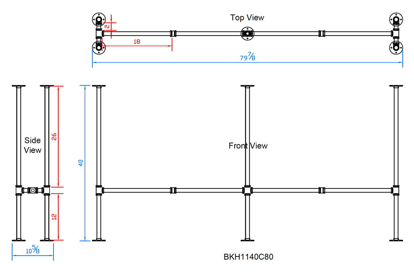 bar height pipe table legs