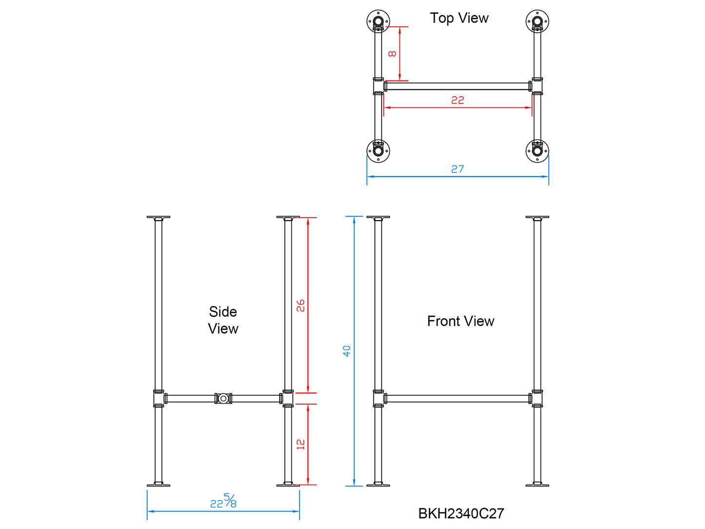 pipe bar table legs