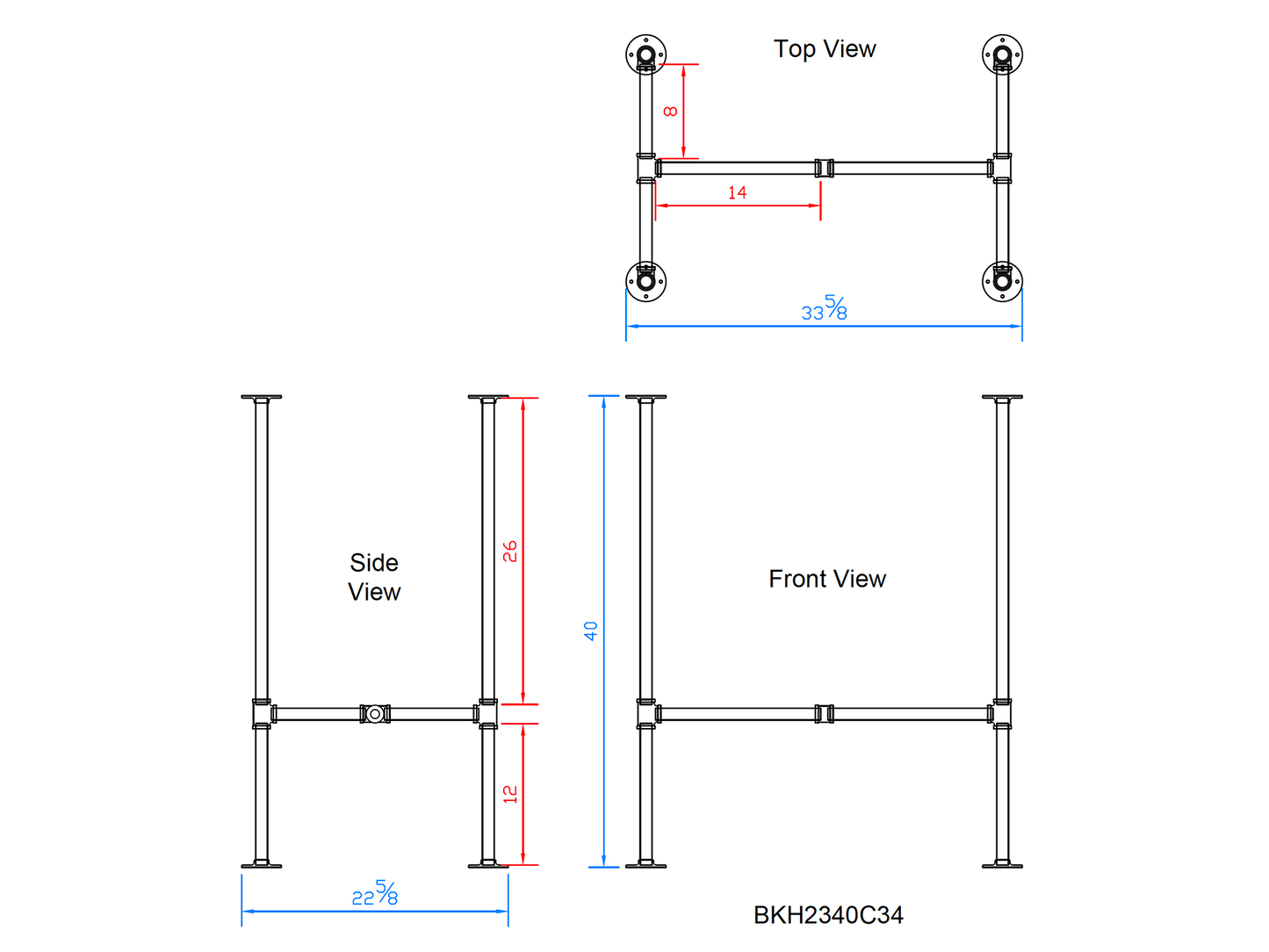 pipe bar table legs