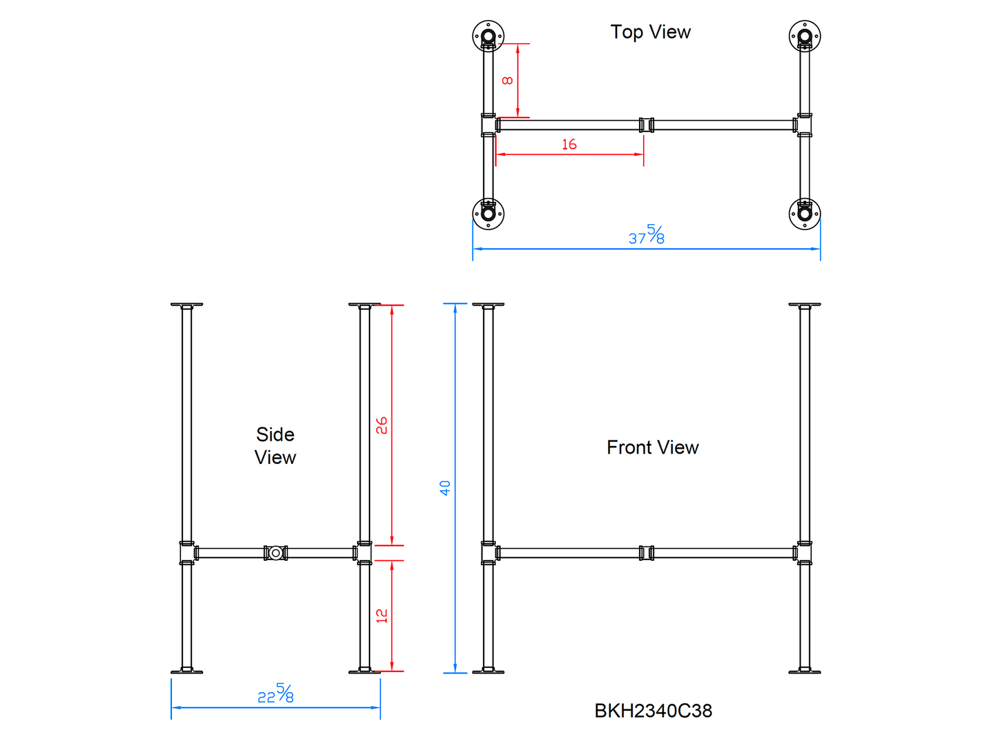 pipe bar table legs