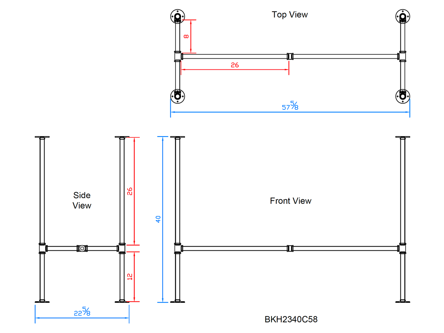 pipe bar table legs