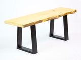bench legs trapezoid-shaped, made in black steel metal