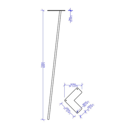 * W5031A4 Classic 2-rod hairpin leg 28" set/4 - RustyDesign