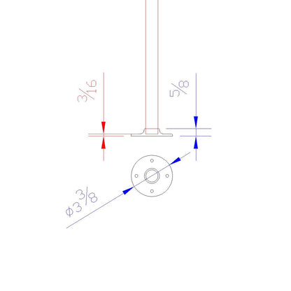 * BF3400 Black Iron Fitting, Floor Flange 3/4" - RustyDesign