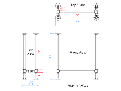 pipe console table legs