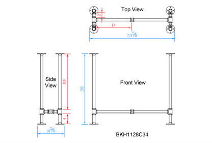 pipe console table legs